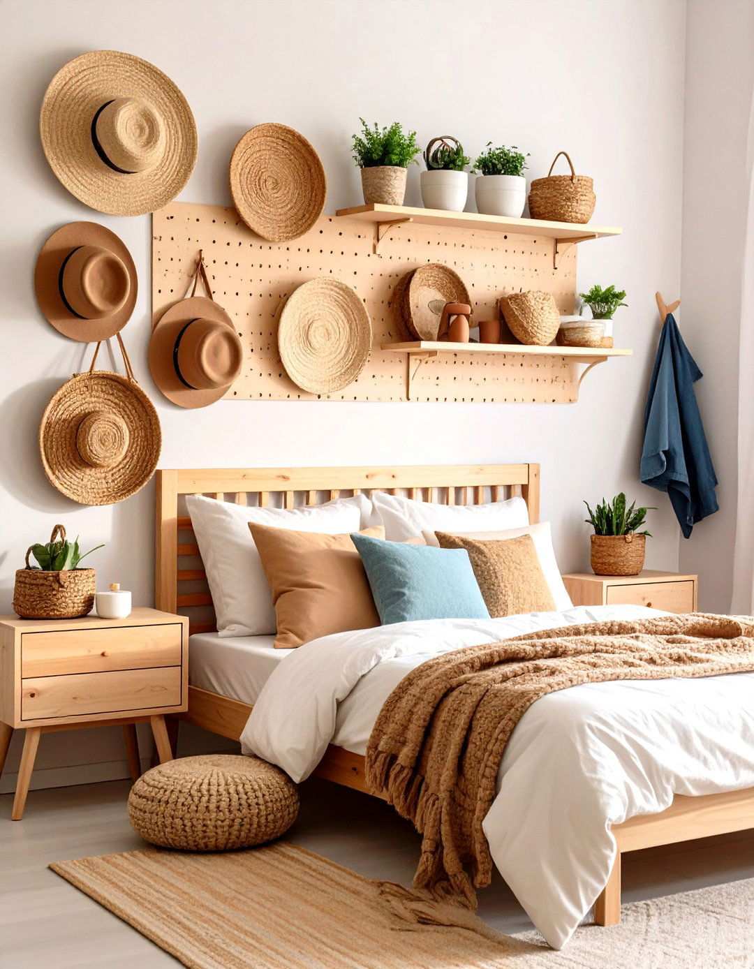 Pegboard Organizational Walls - 24 small bedroom storage ideas