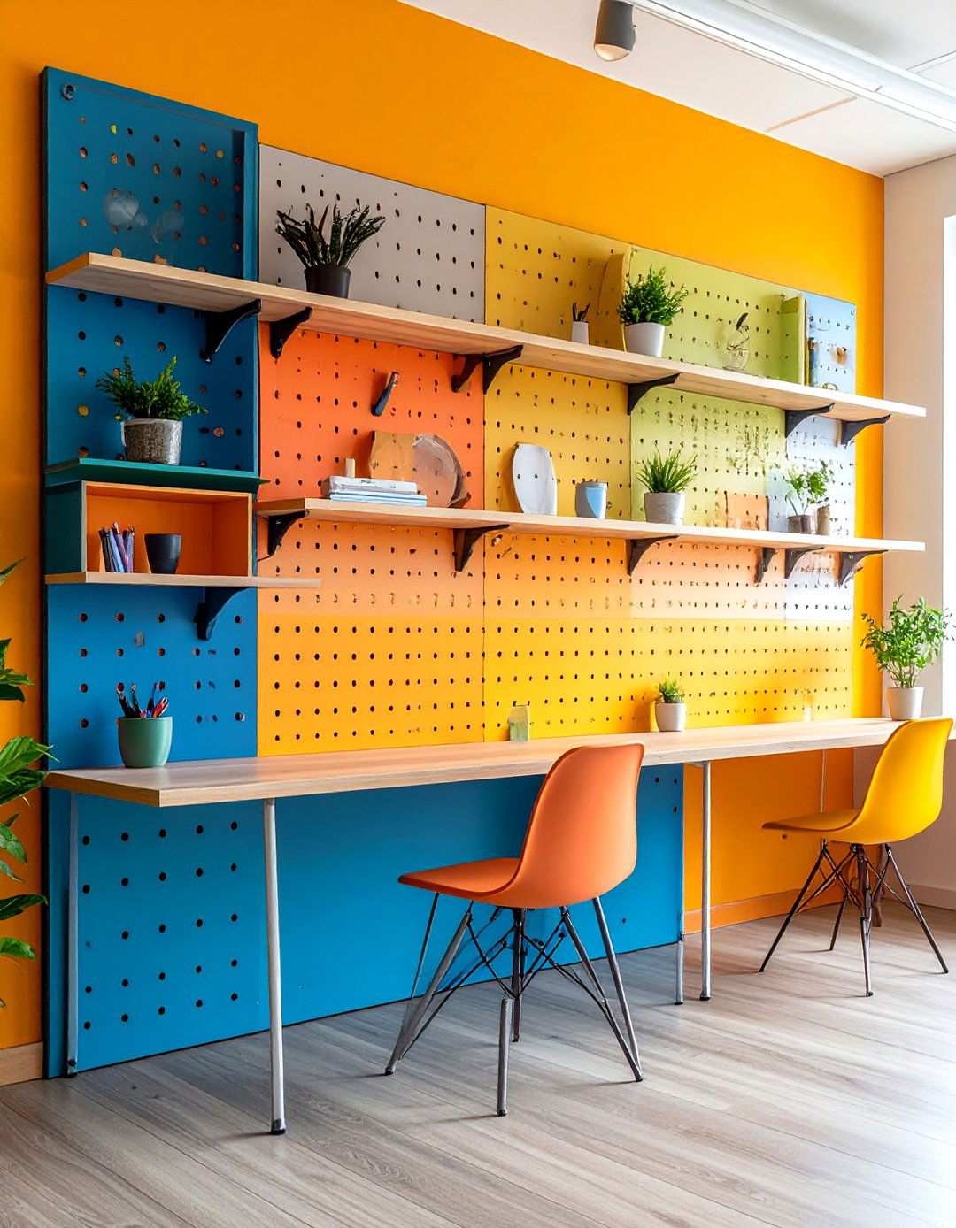Pegboard Shelving Systems - 24 Office Shelving Ideas