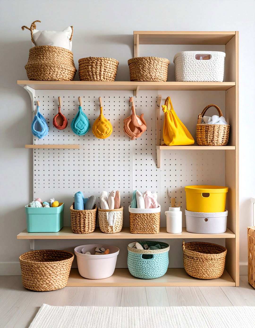 Pegboard Storage Displays - 24 Nursery Storage Ideas