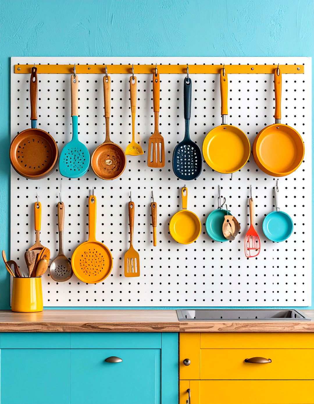 Pegboard Storage Walls - 24 Pots and Pans Storage Ideas