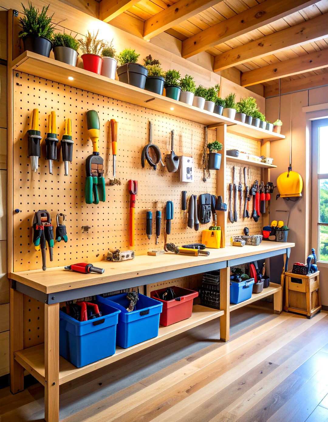 Pegboard Tool Wall System - 24 Shed Organization Ideas