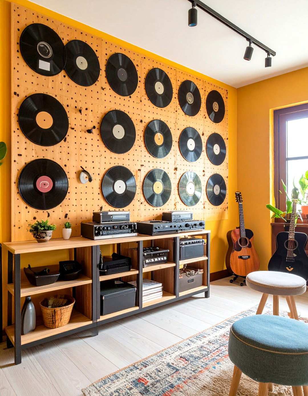 Pegboard Wall Systems - 24 Vinyl Record Storage Ideas