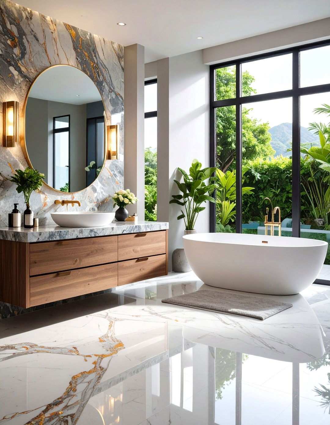 Pegmatite Countertop Installations - 24 Stone Bathroom Ideas