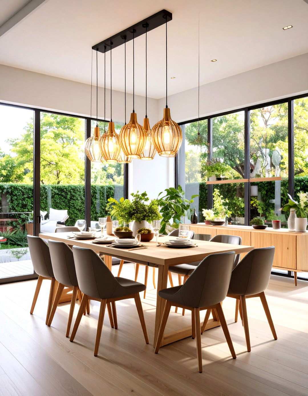 Pendant Cluster Dining Tray Ceiling - 24 tray ceiling ideas