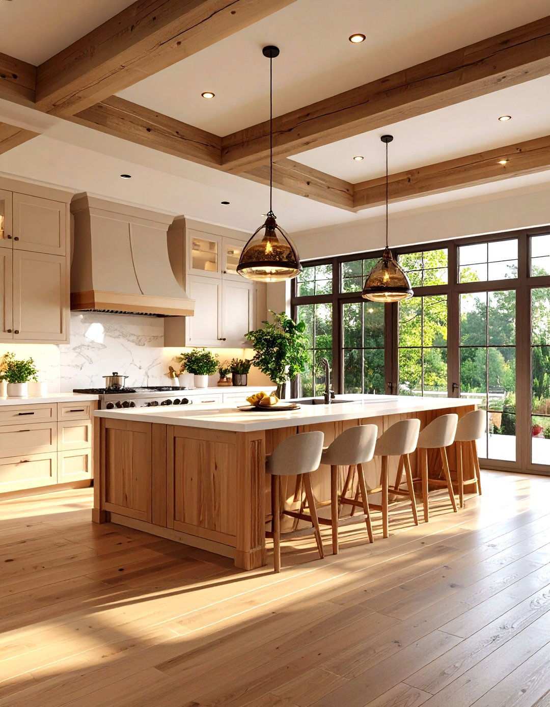 Pendant Cluster Reverse Tray Kitchen Island - 24 Reverse Tray Ceiling Ideas