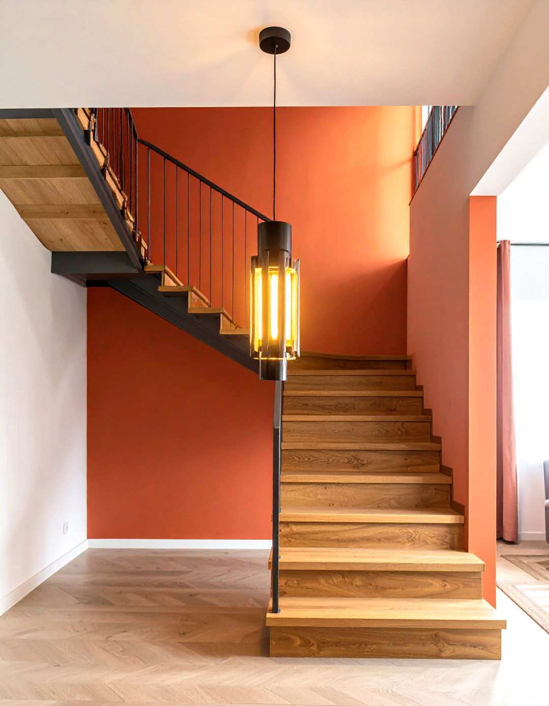 Pendant Light Stairwell Illumination - 24 Staircase Lighting Ideas