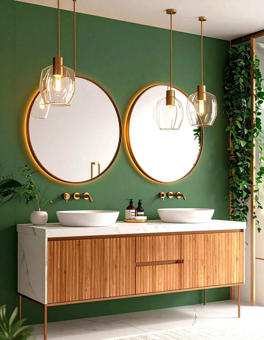 Pendant Lighting Over Vanity - 24 Scandinavian Bathroom Ideas
