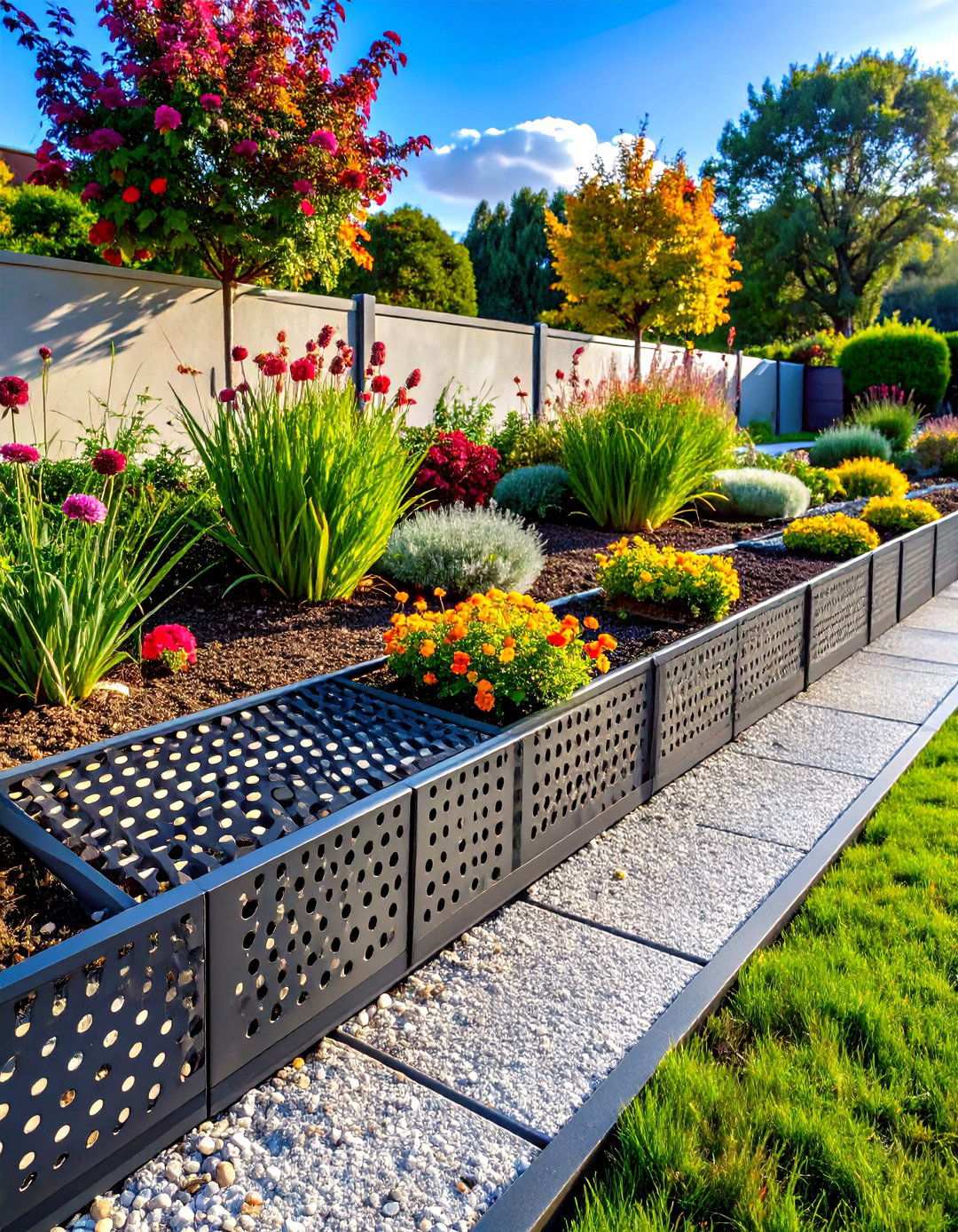 Perforated Metal Garden Edging - 24 Modern Garden Edging Ideas