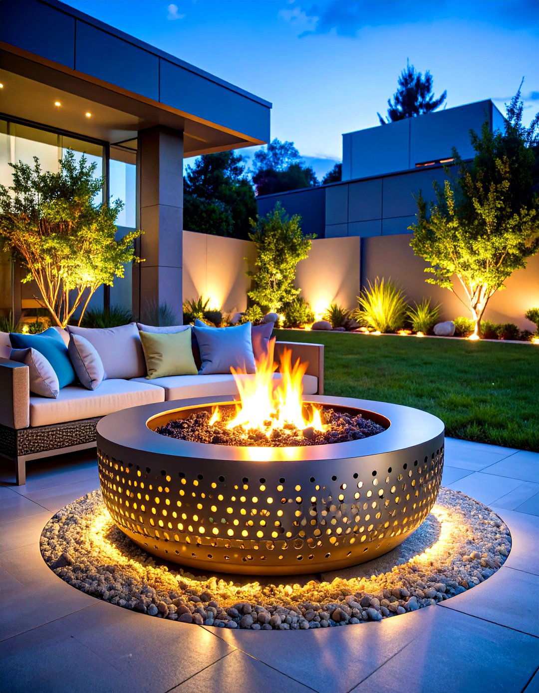 Perforated Steel Fire Pit - 24 Metal Fire Pit Ideas