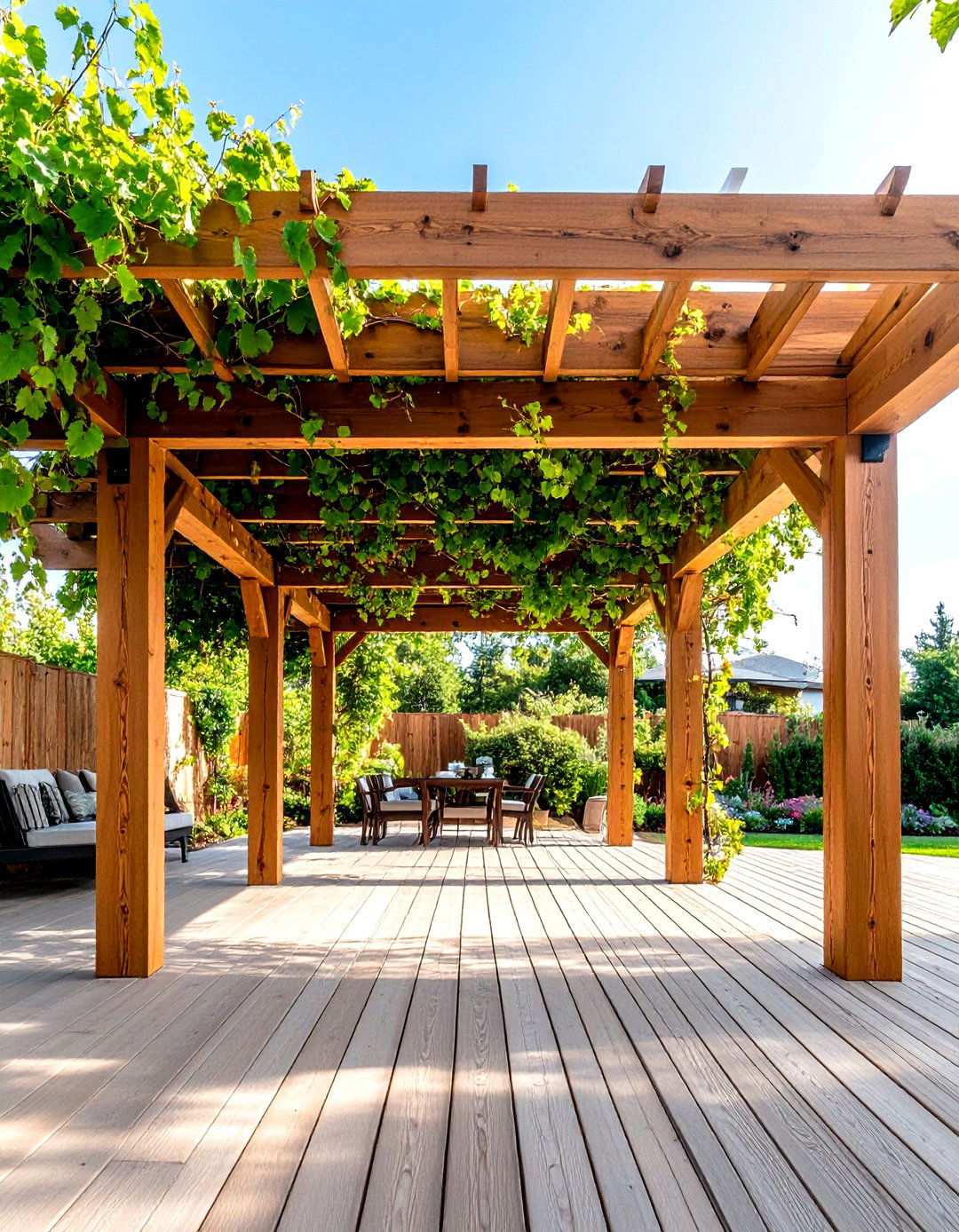 Pergola and Climbing Vine Structure - 24 Under Deck Landscaping Ideas
