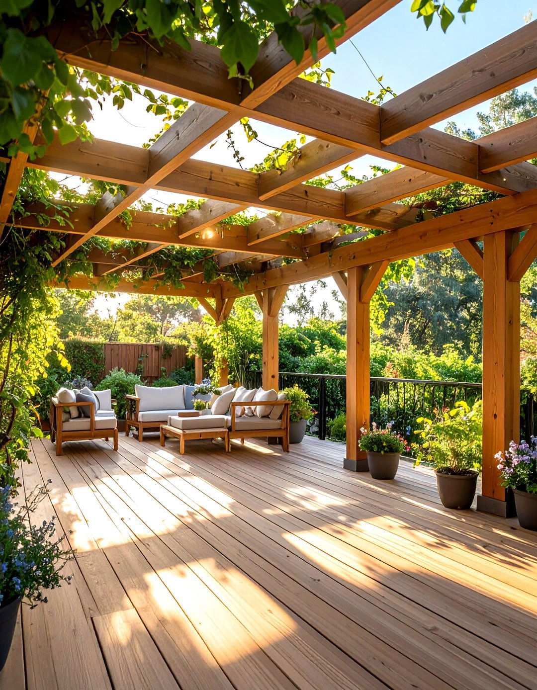 Pergola Covered Deck Sanctuary - 24 Small Deck Ideas