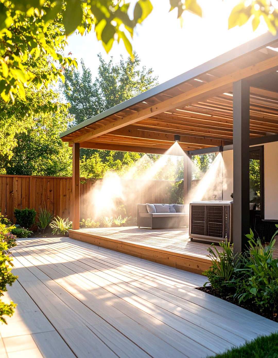 Pergola with Integrated Misting System - 24 Patio Pergola Ideas