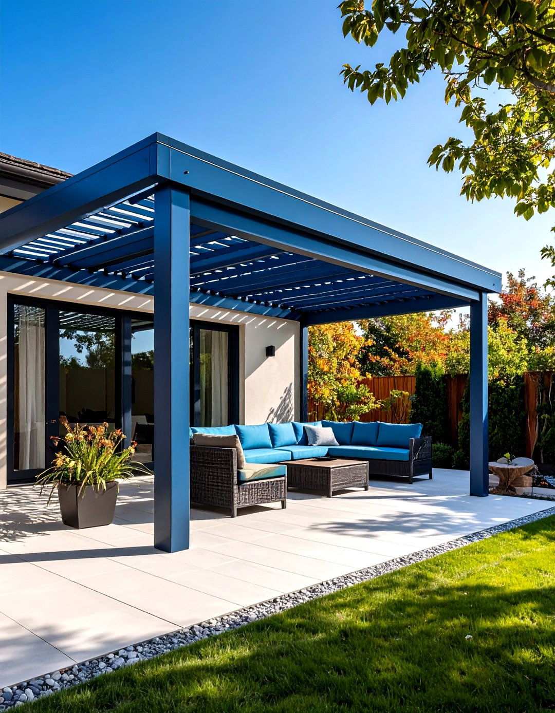 Pergola with Louvered Roof System - 24 Small Patio Pergola Ideas