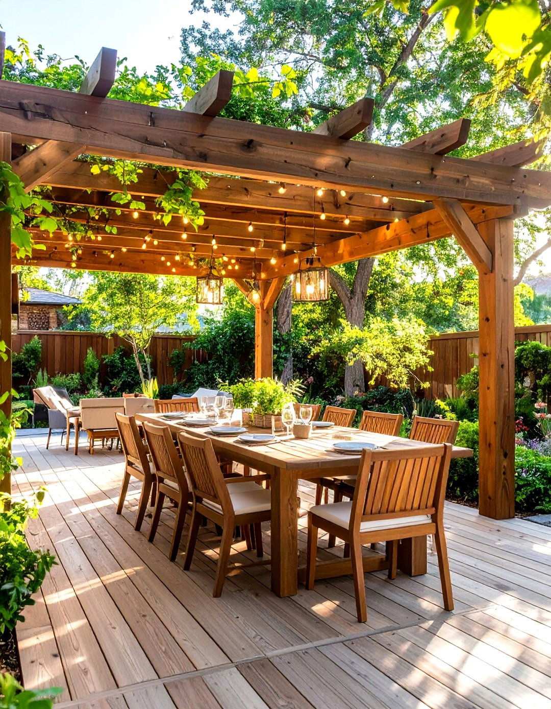 Pergola with Outdoor Dining Focus - 24 Small Patio Pergola Ideas