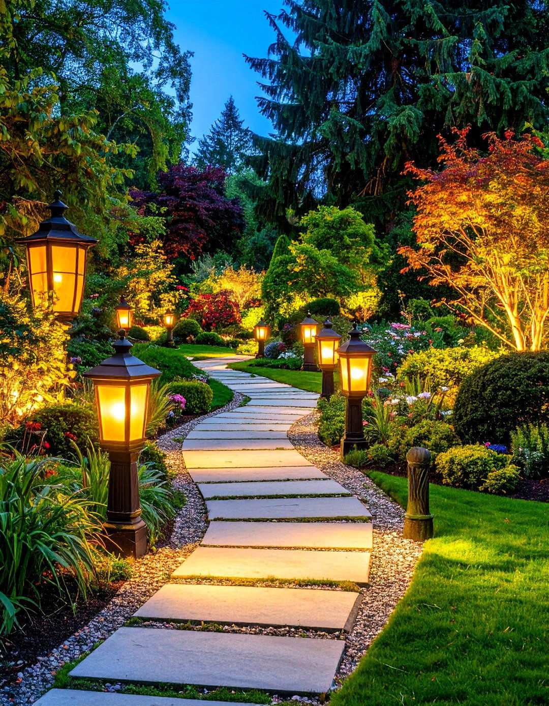 Period Lighting and Evening Garden - 24 Victorian Front Garden Ideas