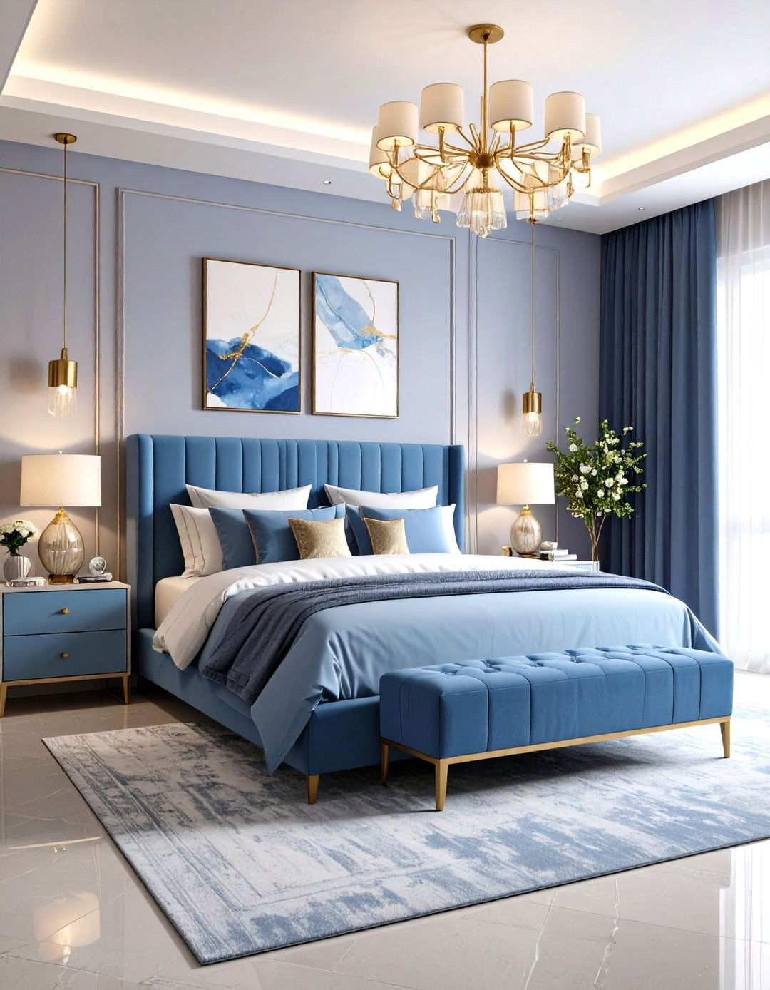 Periwinkle Contemporary Bedroom Clean - 24 Periwinkle Bedroom Ideas