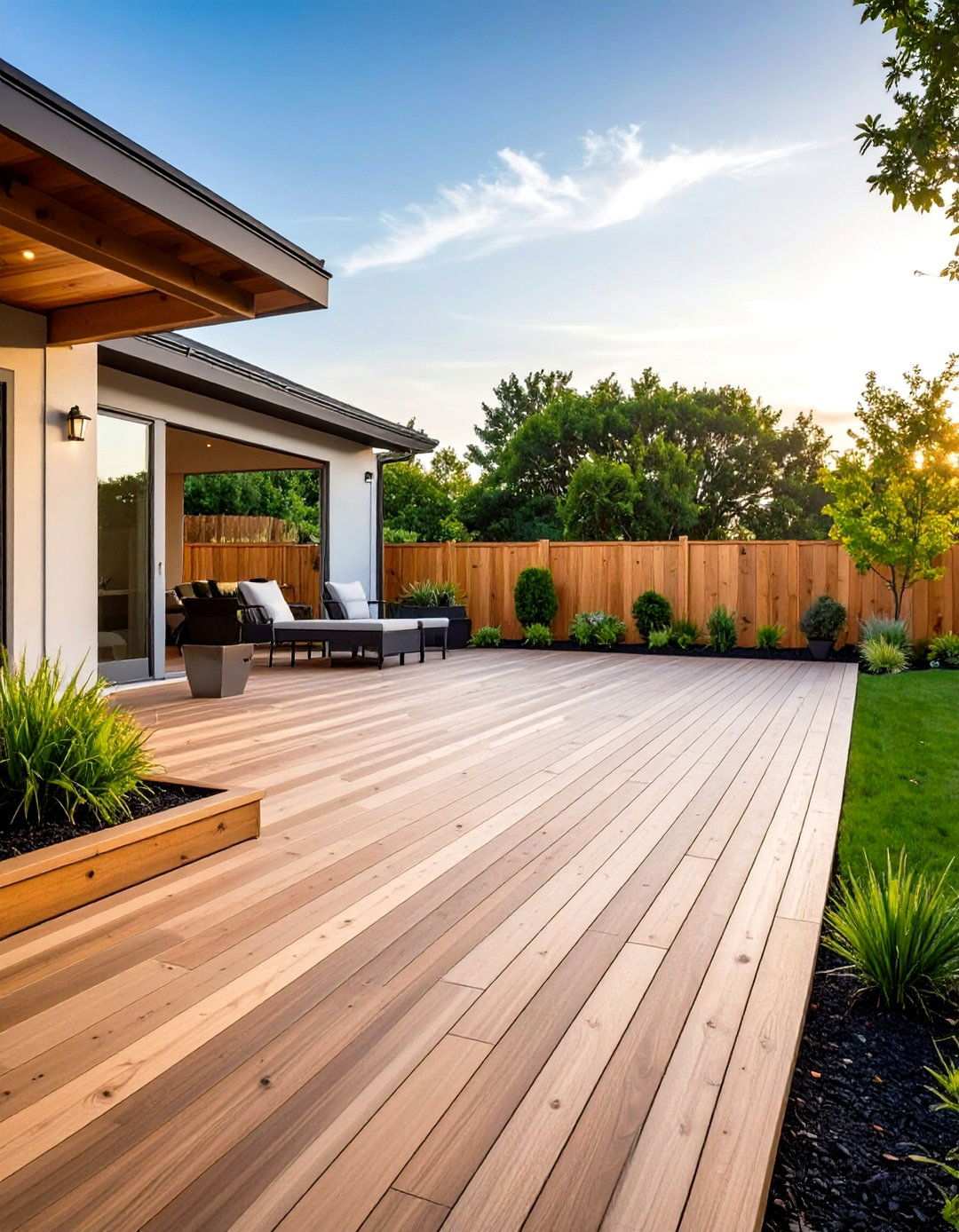 Picture Frame Border Deck Design - 24 Wood Deck Ideas