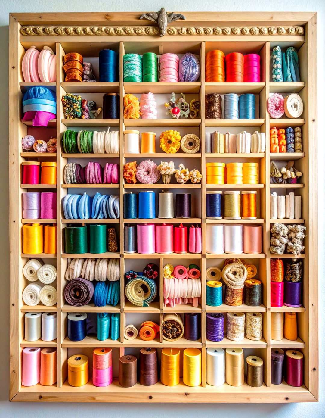 Picture Frame Ribbon Display Holder - 24 Ribbon Storage Ideas