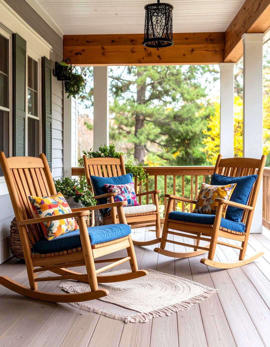 Pine Furniture Rustic Warmth - 24 Rustic Front Porch Ideas