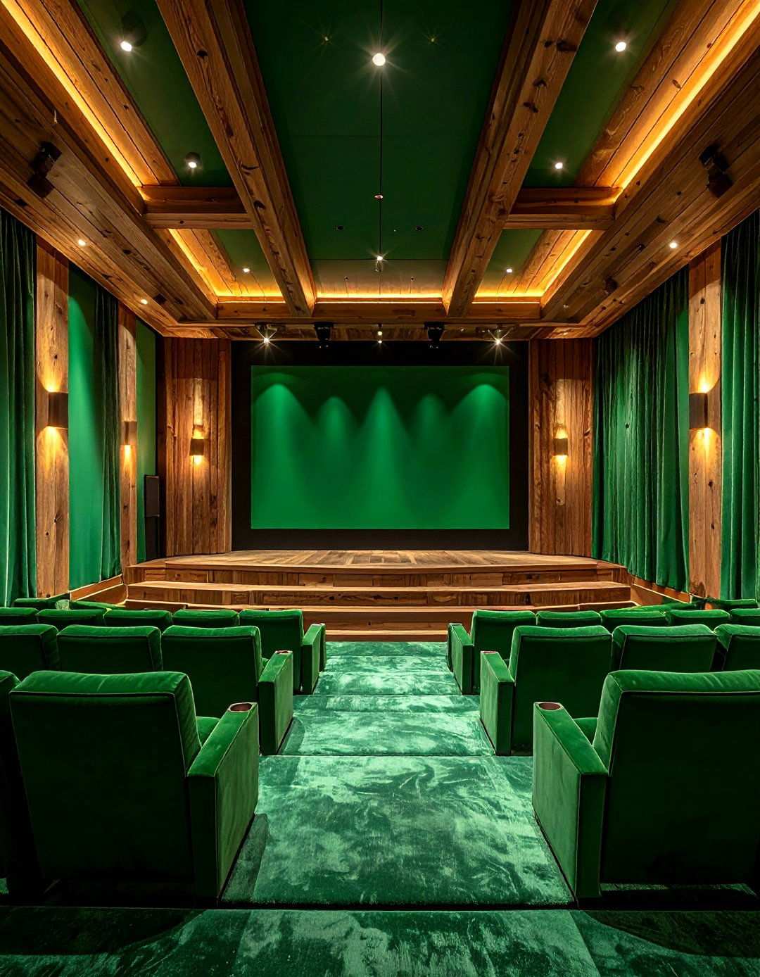 Pine Green Tranquil Retreat - 24 Home Theater Paint Colors