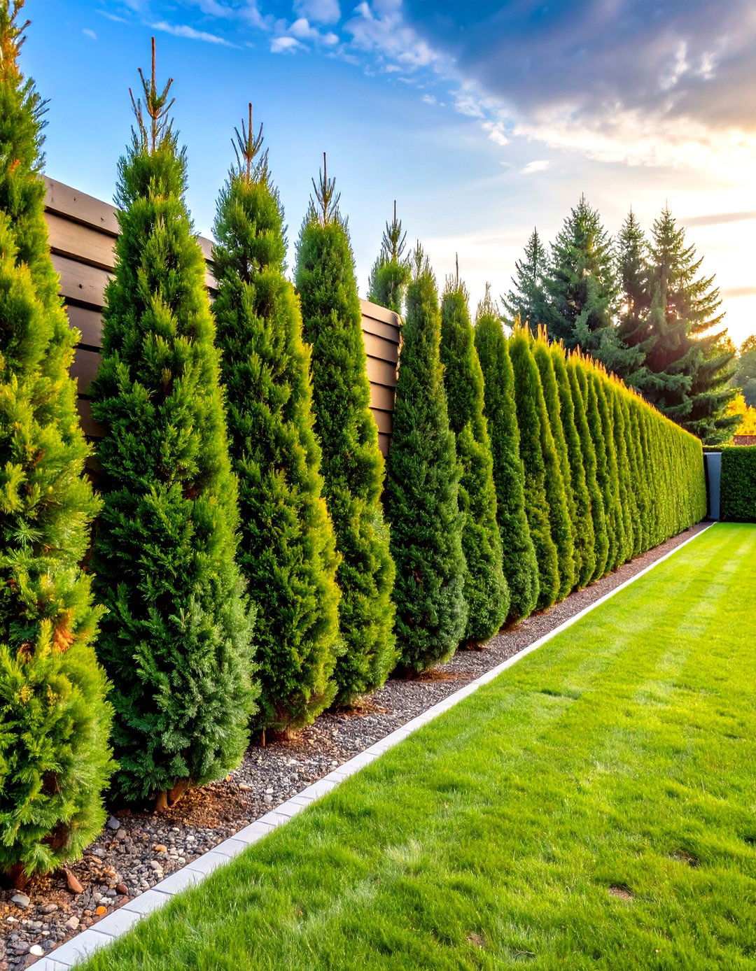 Pine Privacy Screen and Windbreak - 24 Pine Tree Landscape Ideas