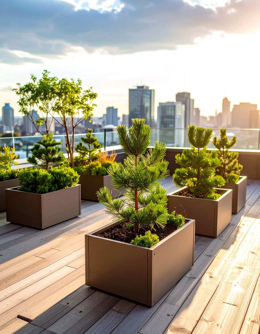 Pine Rooftop Container System - 24 Pine Tree Landscape Ideas