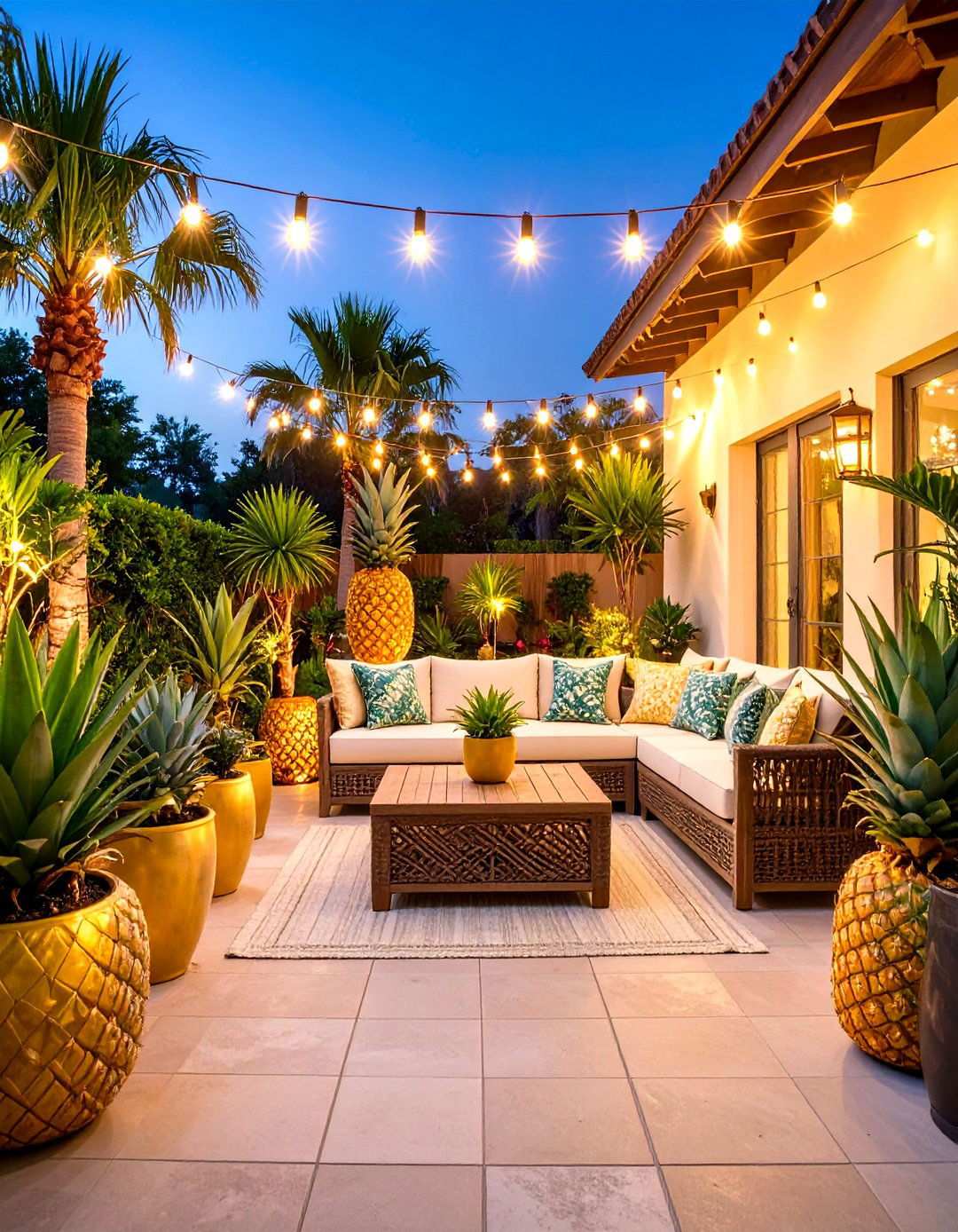 Pineapple Theme Patio - 24 Tropical Patio Ideas