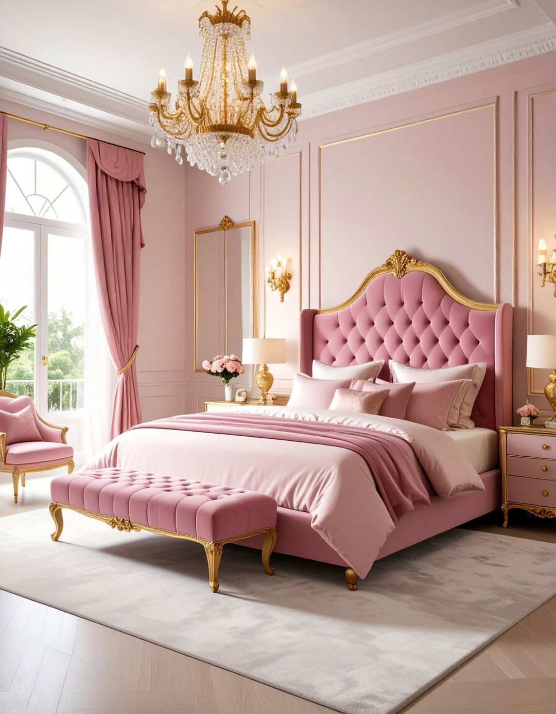 Pink and Gold Glamour Suite - 24 Pink Bedroom Ideas