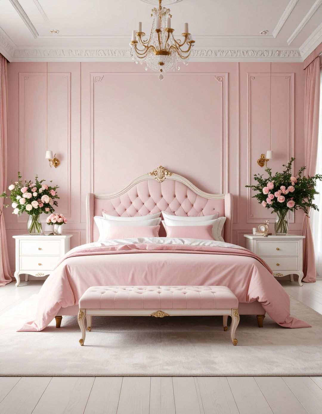 Pink and White Classic Elegance - 24 Pink Bedroom Ideas