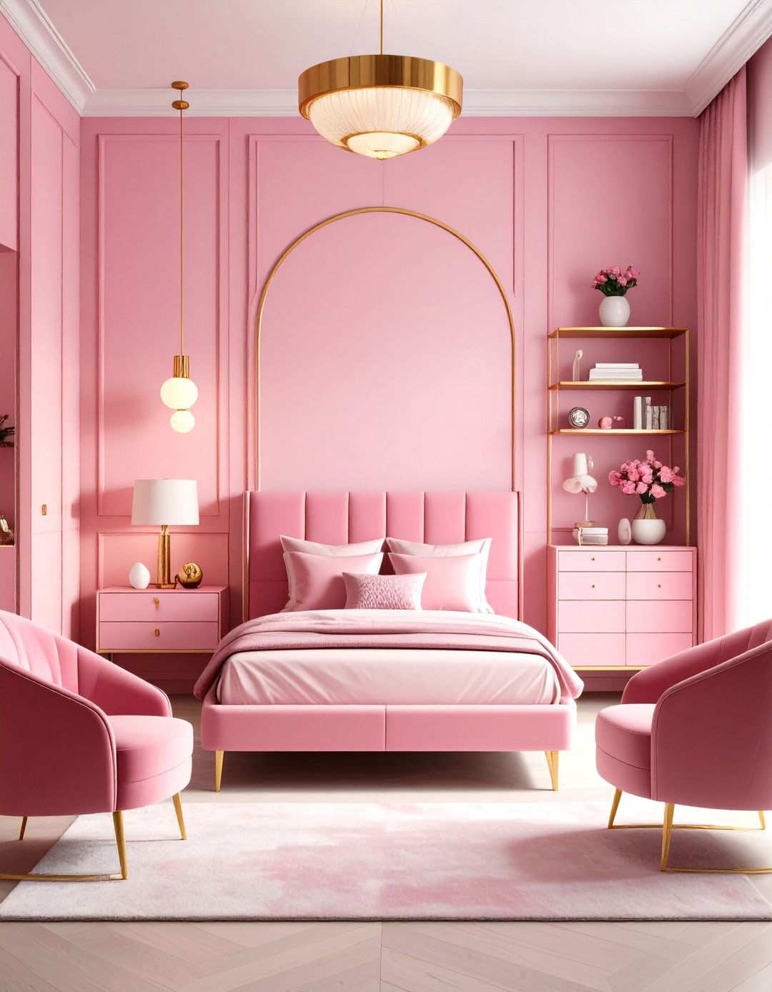 Pink Art Deco Dorm Design - 24 Pink Dorm Room Ideas