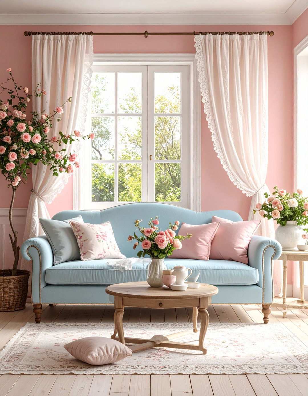 Pink Cottagecore Living Dream - 24 Pink Living Room Ideas