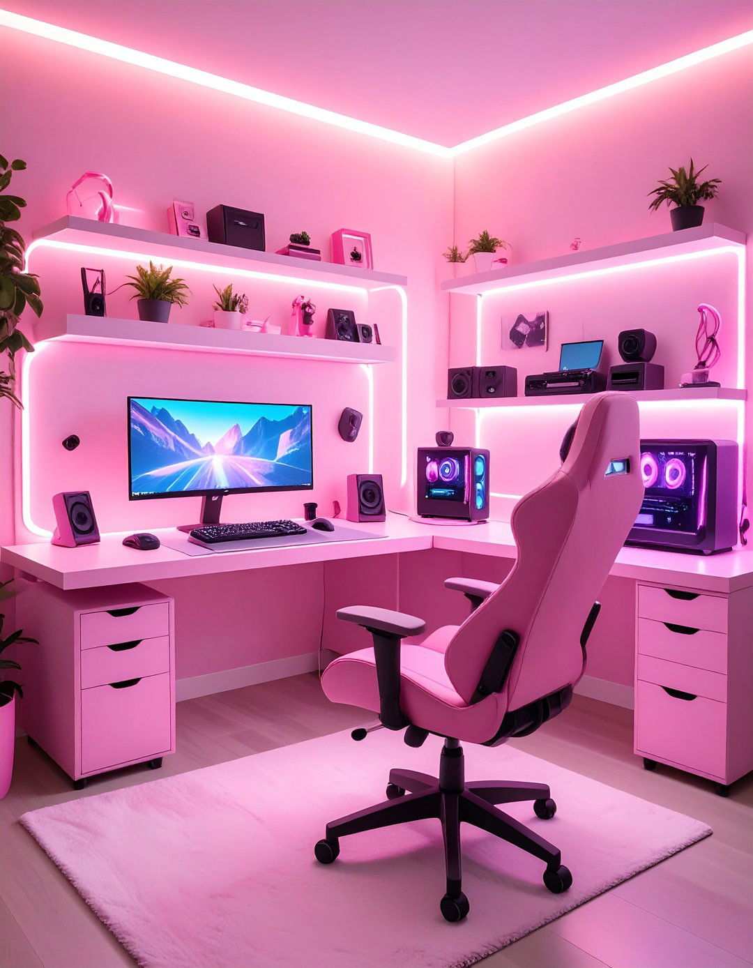 Pink Gaming Cable Management Mastery - 24 Pink Gaming Setup Ideas