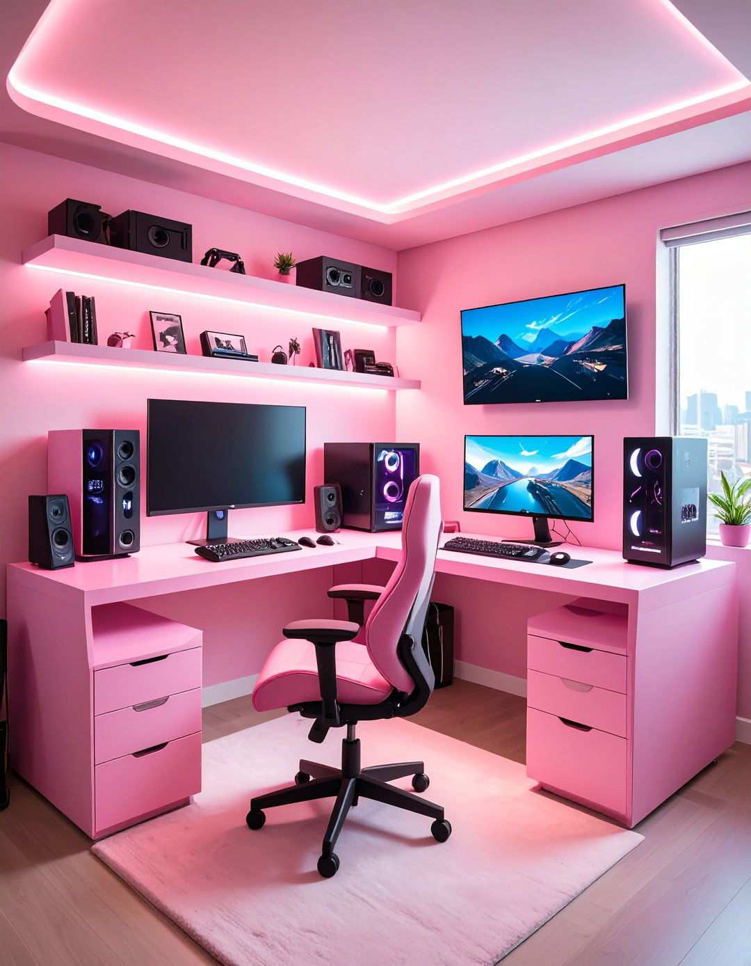Pink Gaming Corner Optimization - 24 Pink Gaming Setup Ideas