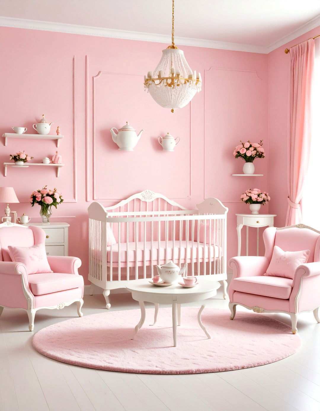Pink Garden Tea Party Nursery Theme - 24 Pink Nursery Ideas