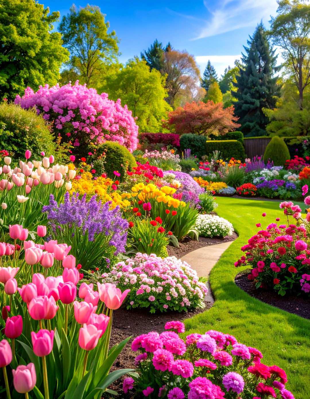 Pink Perennial Border Display - 24 Pink Garden Ideas