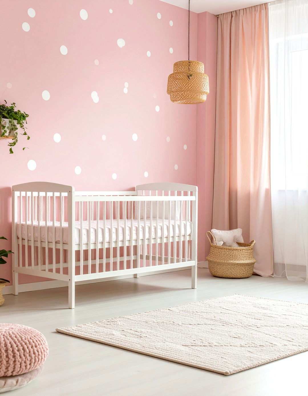 Pink Polka Dot Playful Nursery Design - 24 Pink Nursery Ideas
