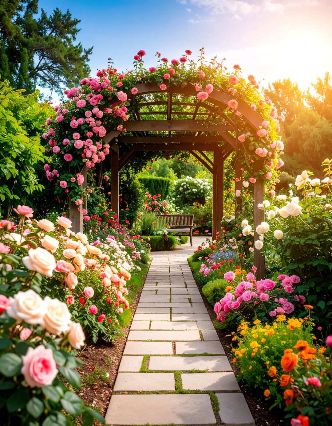 Pink Rose Garden Romance - 24 Pink Garden Ideas