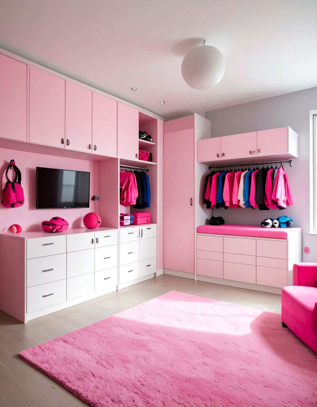 Pink Sports Team Dorm - 24 Pink Dorm Room Ideas