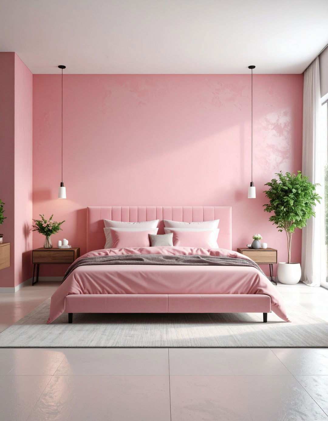 Pink Textured Wall Treatments - 24 Pink Bedroom Ideas