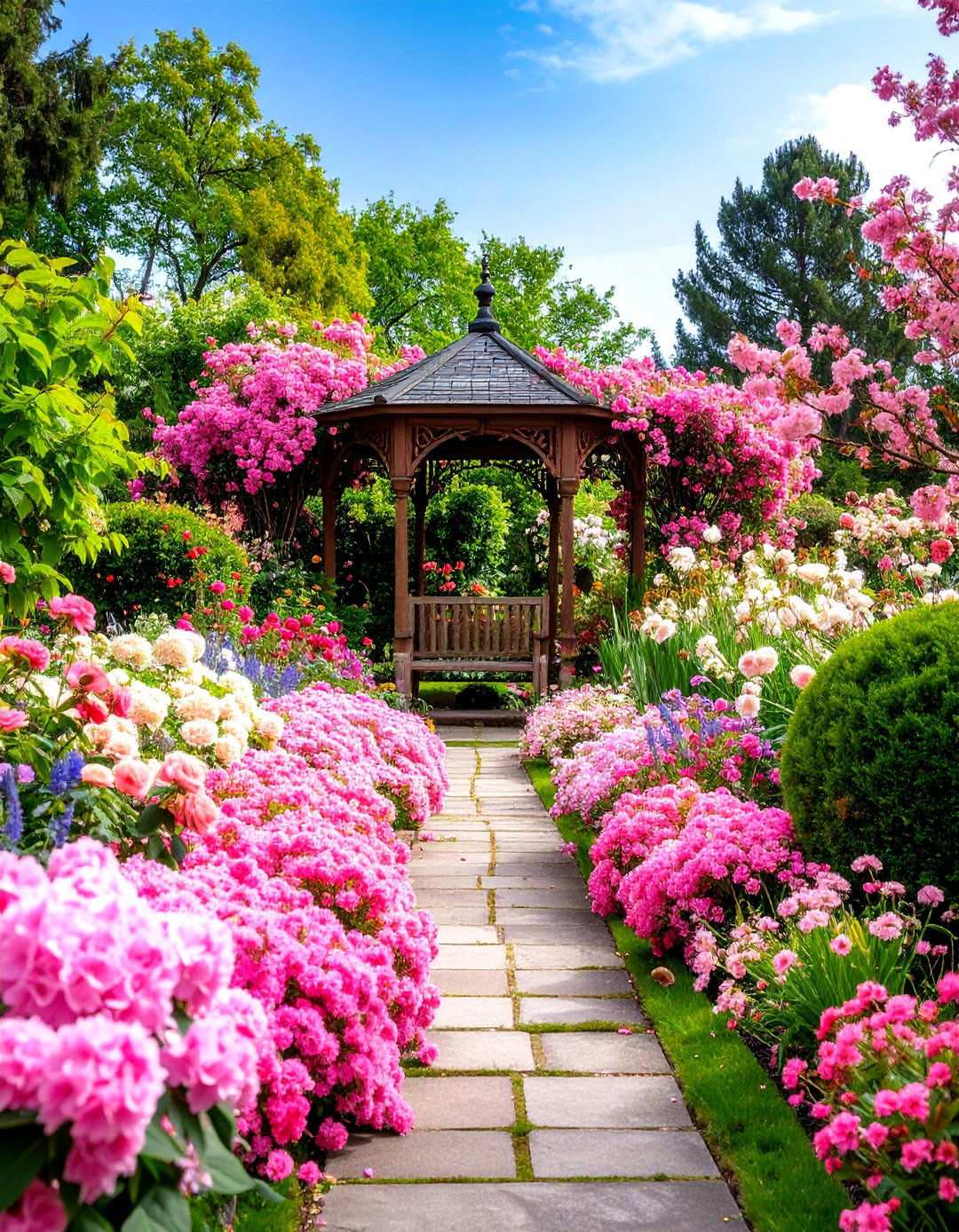 Pink Victorian Garden Elegance - 24 Pink Garden Ideas