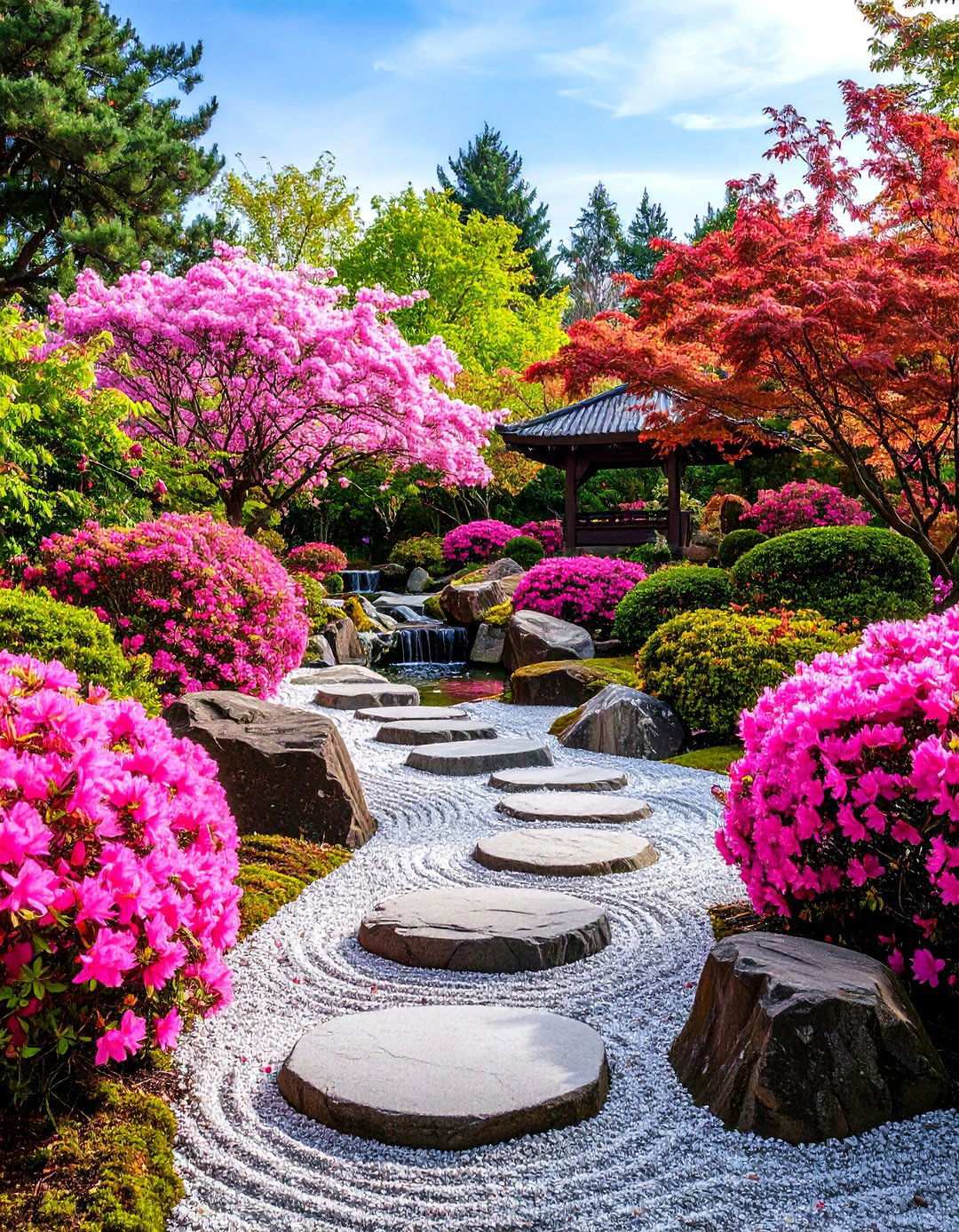 Pink Zen Garden Tranquility - 24 Pink Garden Ideas
