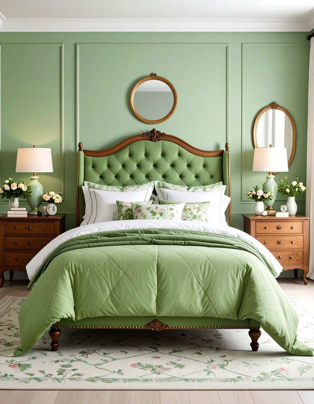 Pistachio Green Vintage Bedroom - 24 Light Green Bedroom Ideas