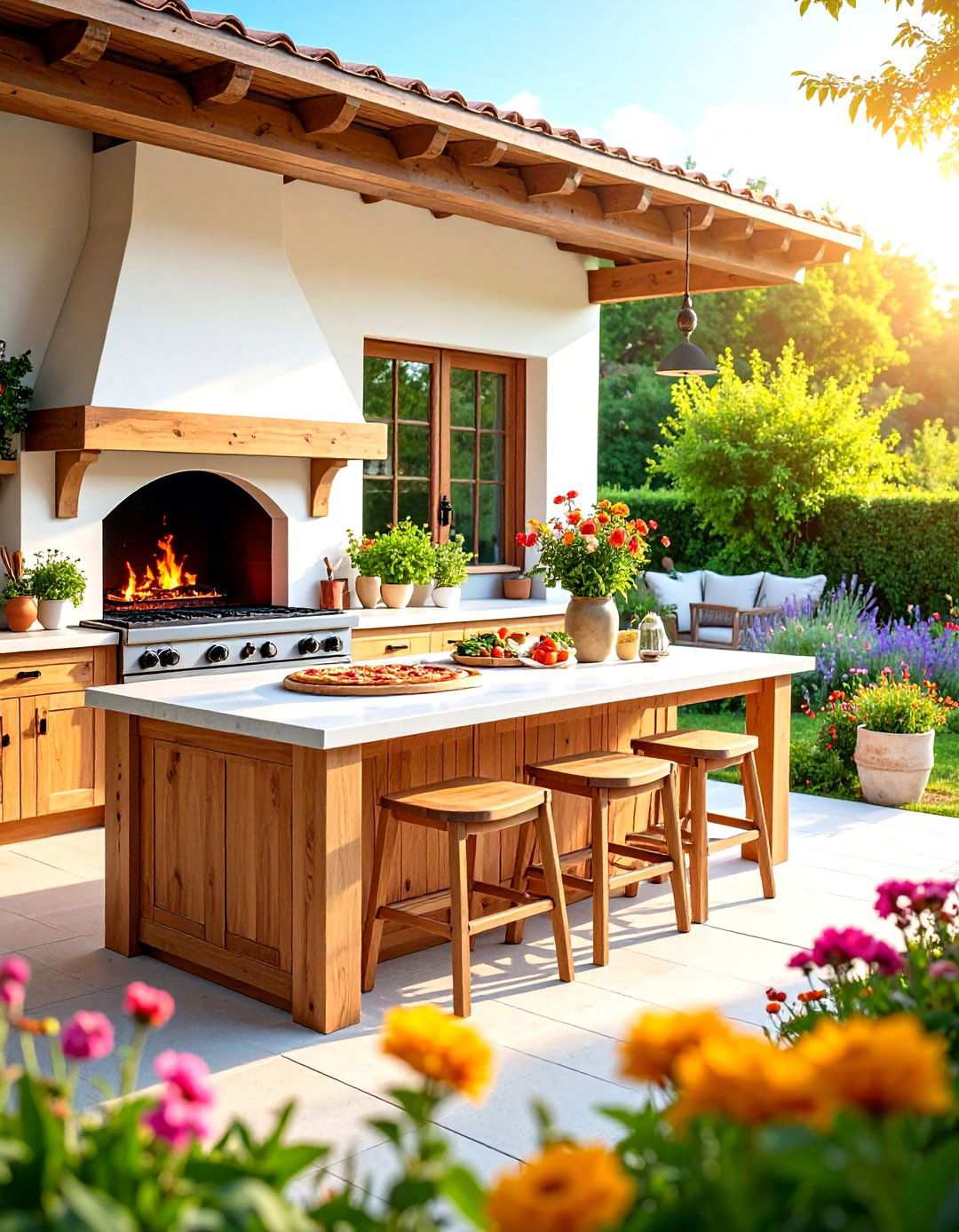 Pizza Oven Island - 24 Outdoor Kitchen Island Ideas
