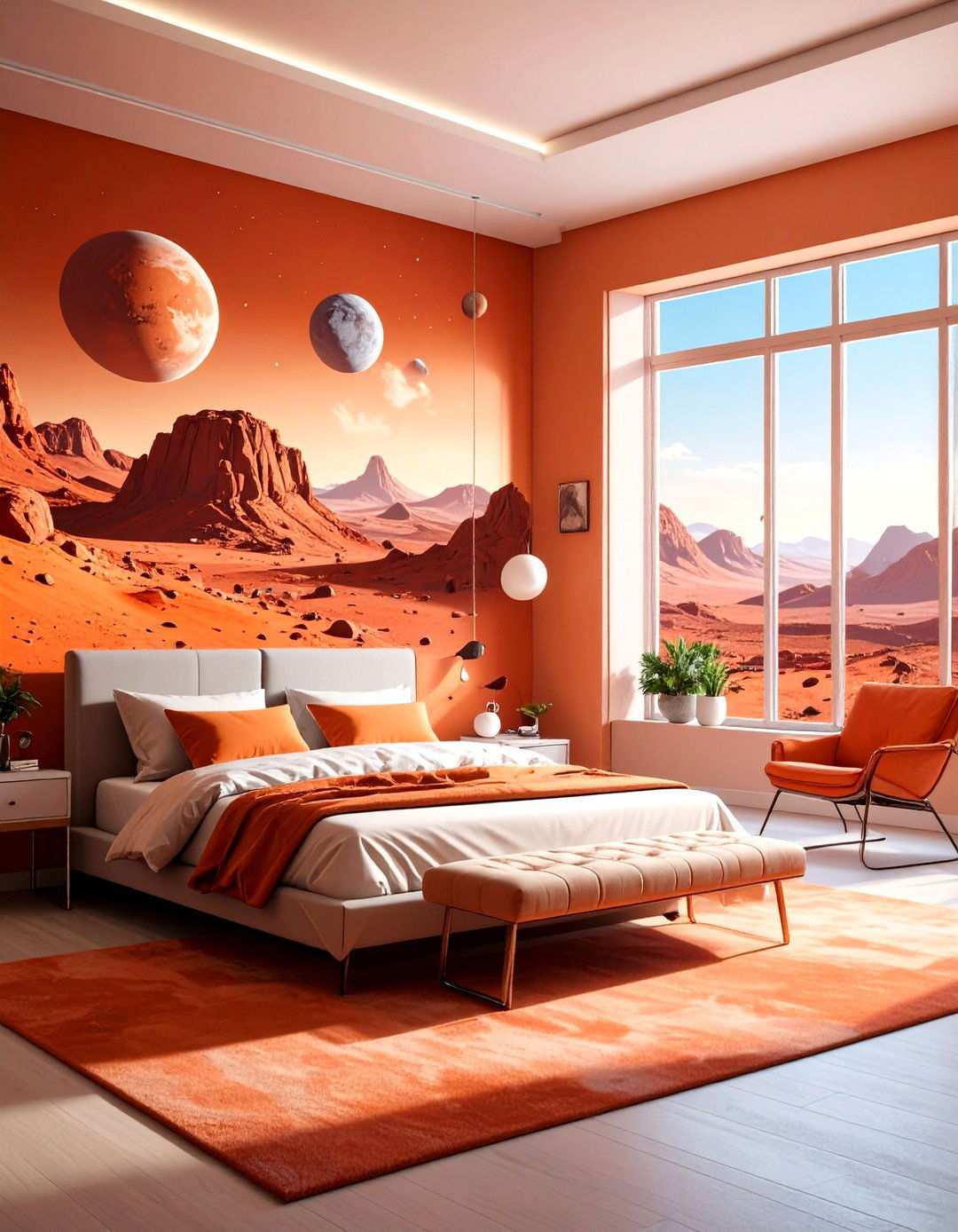 Planetary Landscape Walls - 24 Space-themed Room Ideas