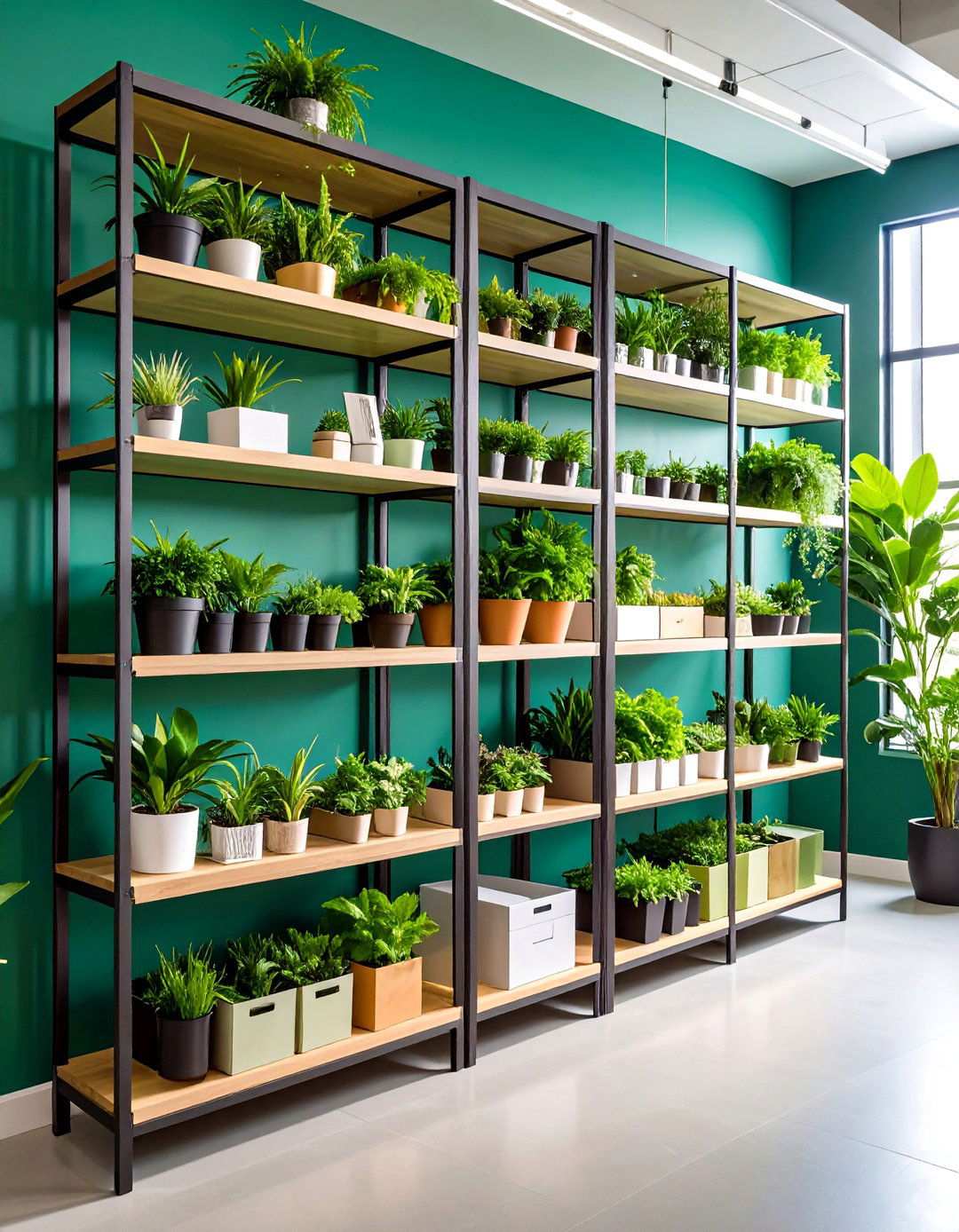 Plant Display Shelving Integration - 24 Office Shelving Ideas
