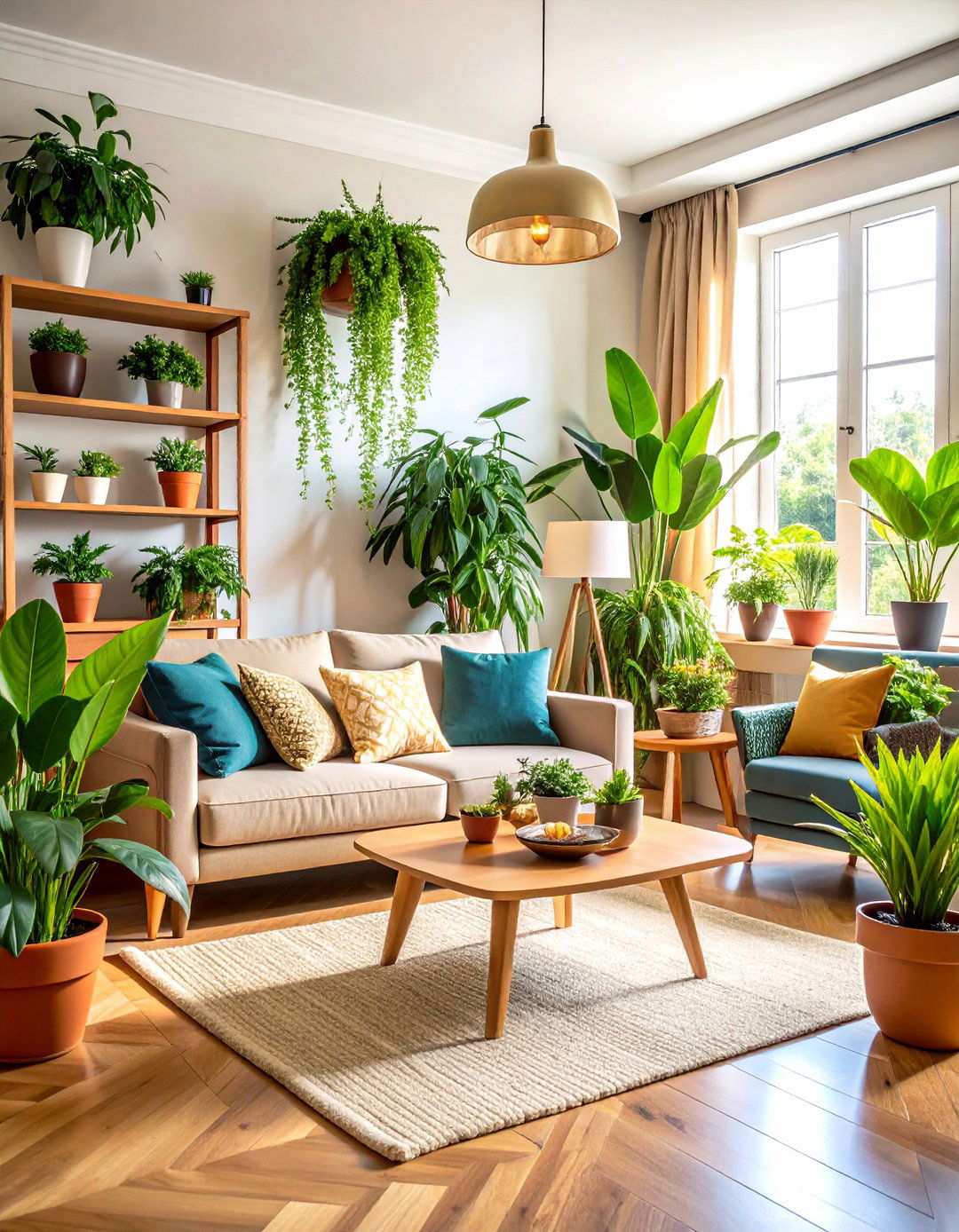 Plant Forward Living Console Garden - 24 Tv Console Decor Ideas