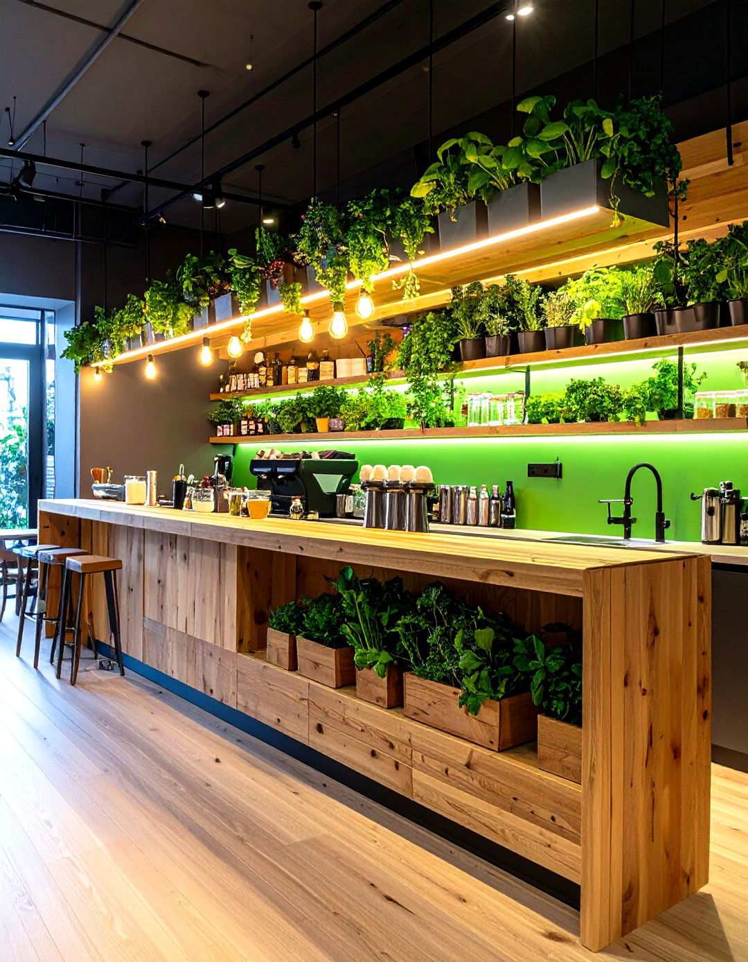 Plant Integrated Living Bar - 24 Mini Bar Ideas