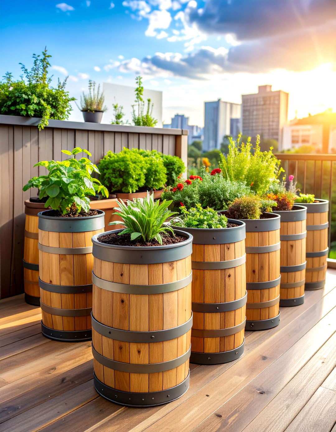 Plastic Barrel Planters - 24 Inexpensive Raised Garden Bed Ideas