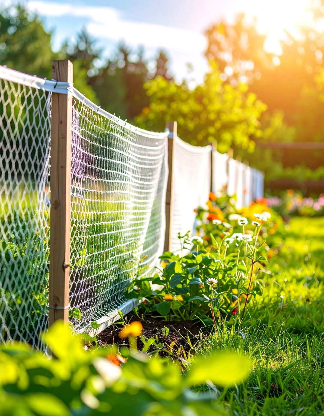 Plastic Mesh Fence with Lightweight Installation - 24 Vegetable Garden Fence Ideas