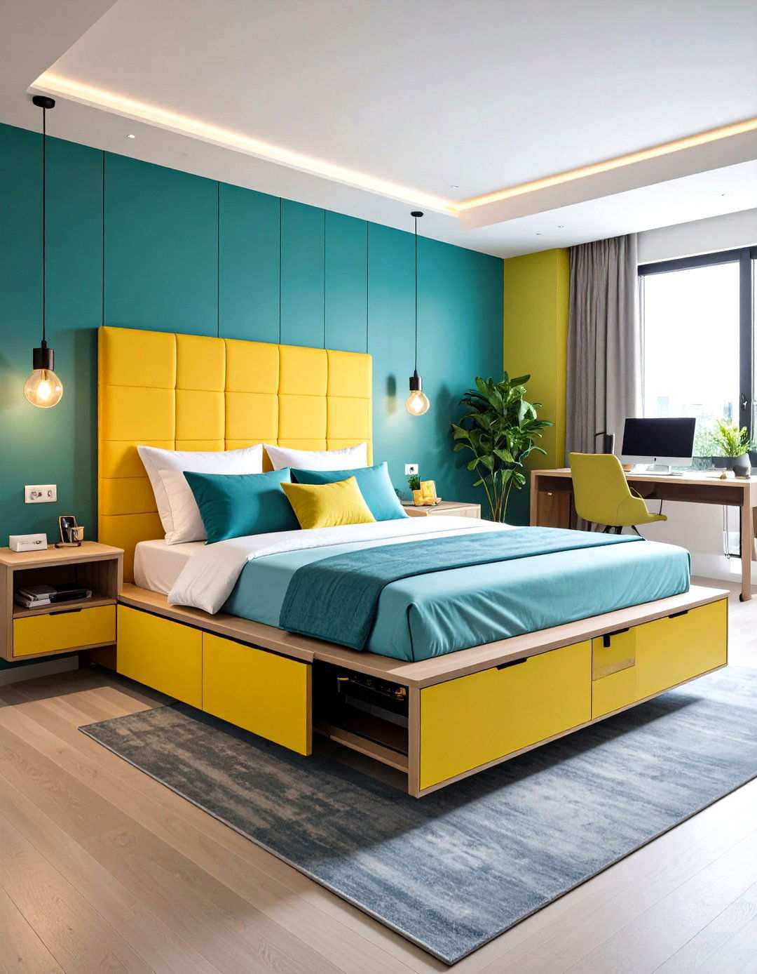 Platform Bed Storage Integration - 24 Office Guest Room Ideas